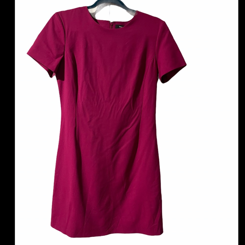 Theory Jatinn Electric Pink traceable wool dress